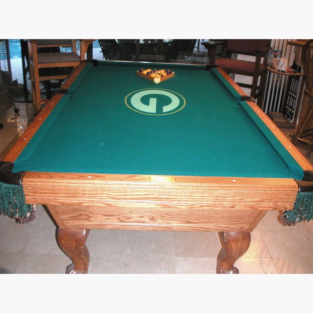 8 Ft Regulation Pool Table Felt-Olhausen Table . Green Bay Packers NFL Licensed